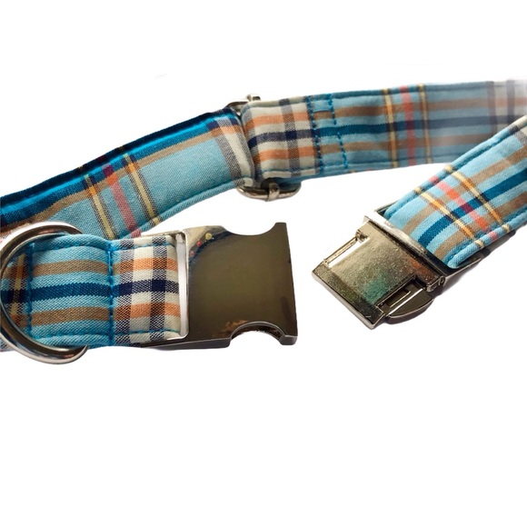 Dog Collar Bow Tie Blue Plaid NEW - Picture 11 of 14